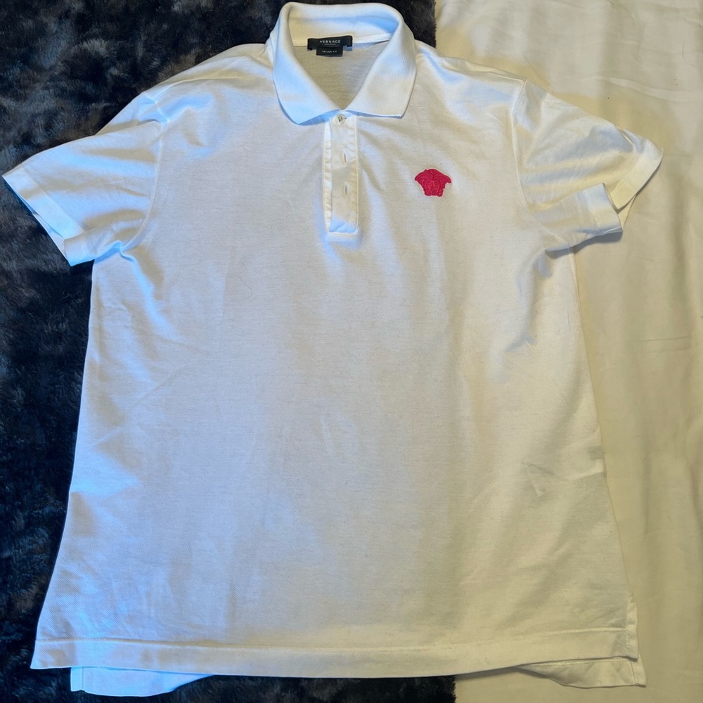 Versace polo with contrasting pink Medusa